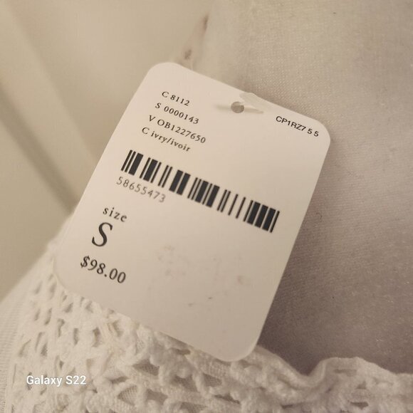 Free People White Embroidered Long Sleeve Shirt. NWT. Size Small. - Picture 5 of 12